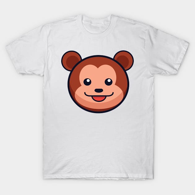 Cute Round Brown Bear T-Shirt by Sinn